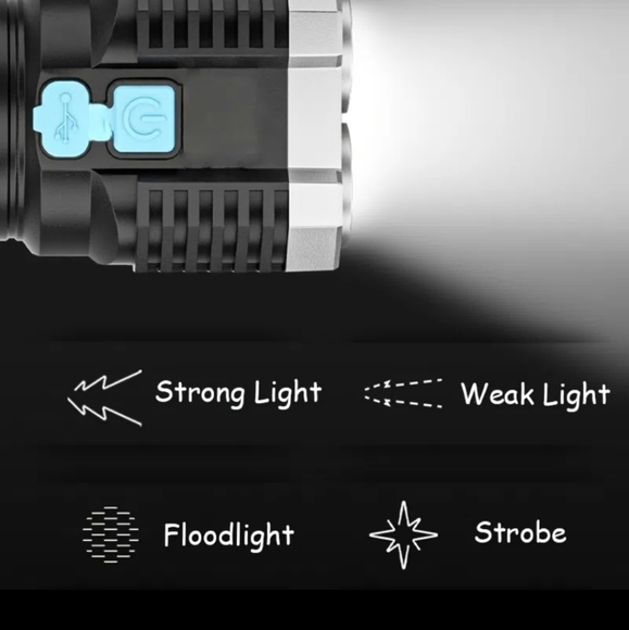 LED Flashlight, With USB Rechargeable Cable. - Picture 7 of 9
